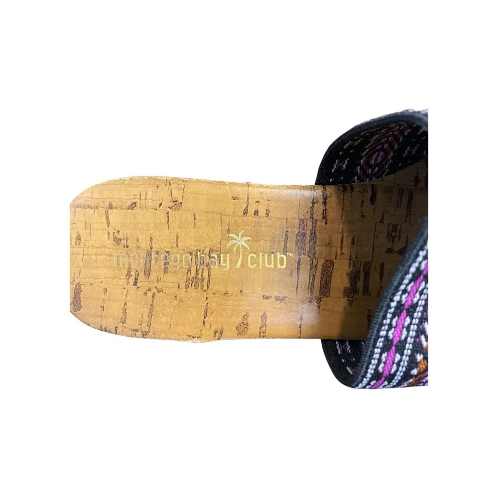 Moroccan‎ Bay Club Wedge Sandals Cork Espadrille Style Mules Women US 7